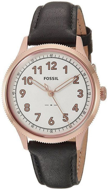 Horlogeband Fossil ES4128 Leder Zwart 16mm